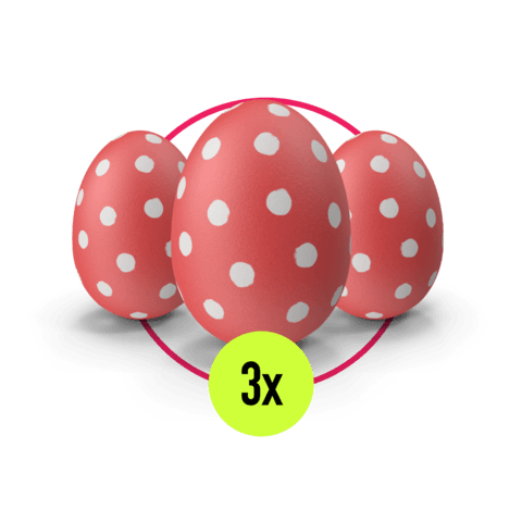 3 rote Eier - Wert 100&euro;
